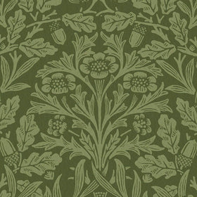 William Morris At Home Acorn Velvet Fabric Moss