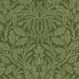 William Morris At Home Acorn Velvet Fabric Moss
