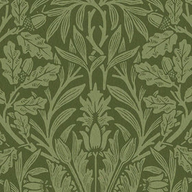 William Morris At Home Acorn Velvet Fabric Moss