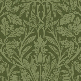 William Morris At Home Acorn Velvet Fabric Moss