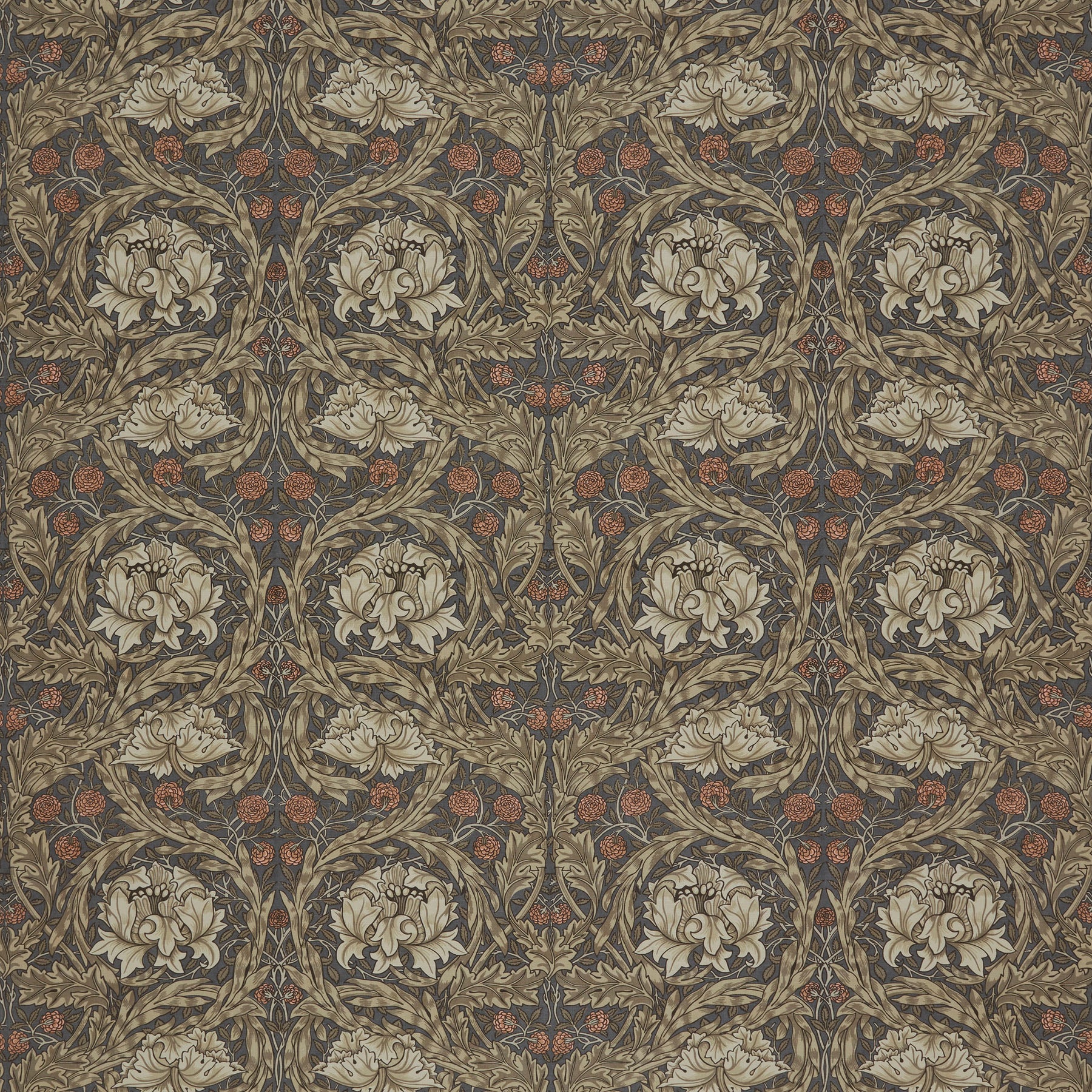 William Morris At Home African Marigold Fabric Walnut