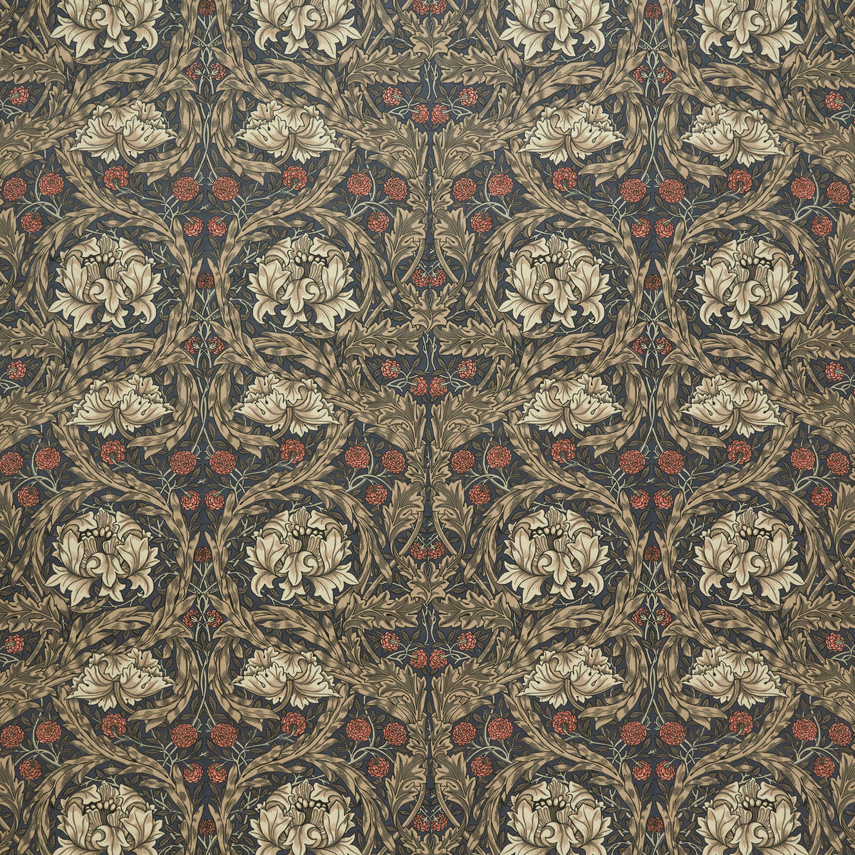 William Morris At Home African Marigold Velvet Fabric Walnut