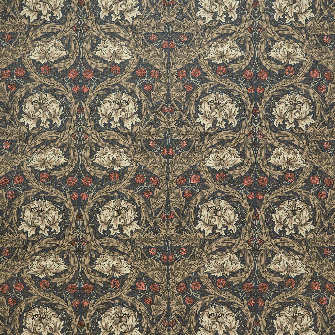 William Morris At Home African Marigold Velvet Fabric Walnut