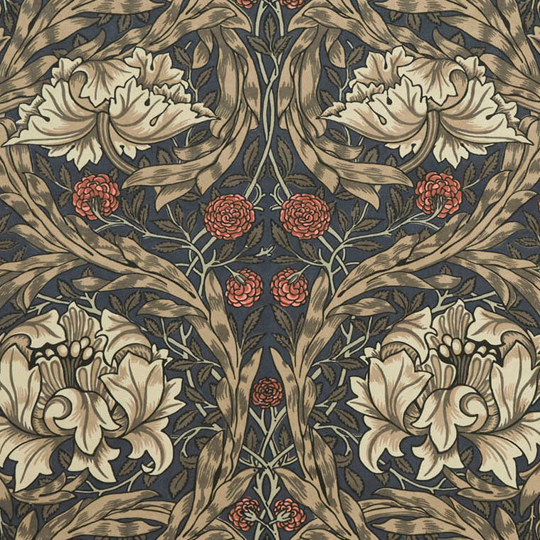 William Morris At Home African Marigold Velvet Fabric Walnut