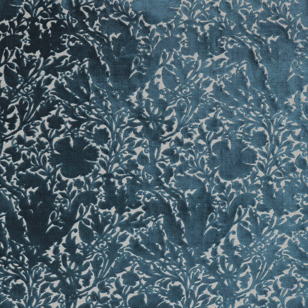 William Morris At Home Compton Silhouette Velvet Fabric Indigo