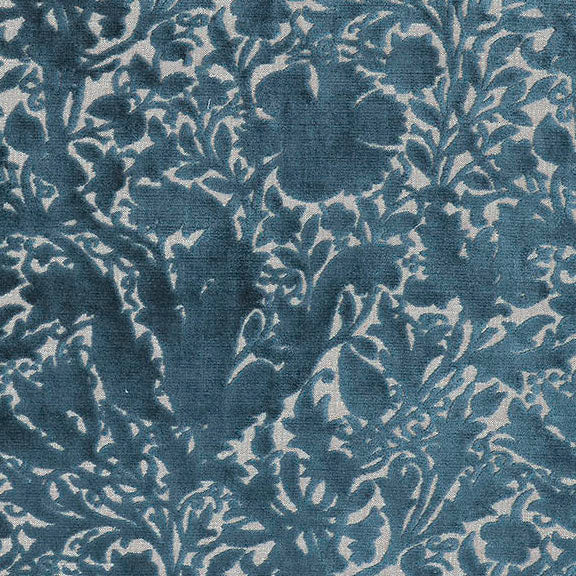 William Morris At Home Compton Silhouette Velvet Fabric Indigo