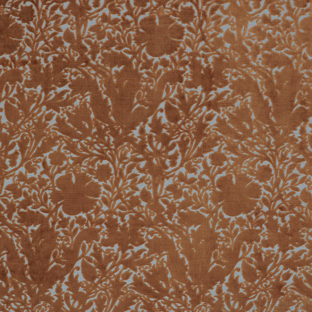William Morris At Home Compton Silhouette Velvet Fabric Terracotta