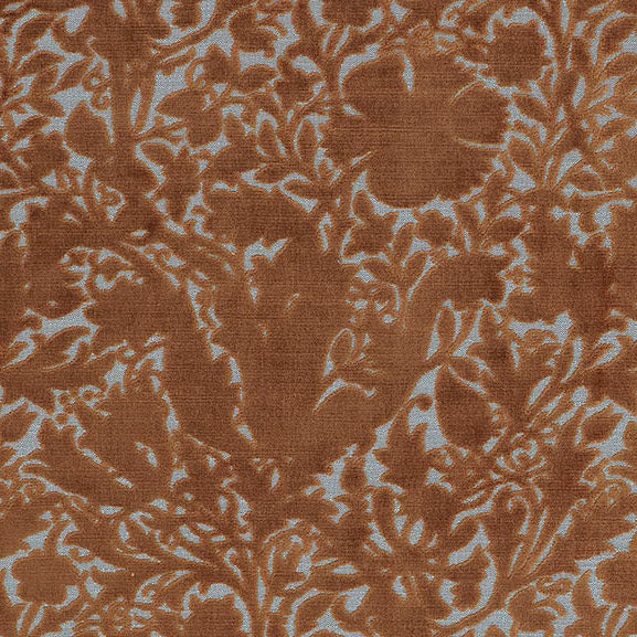 William Morris At Home Compton Silhouette Velvet Fabric Terracotta