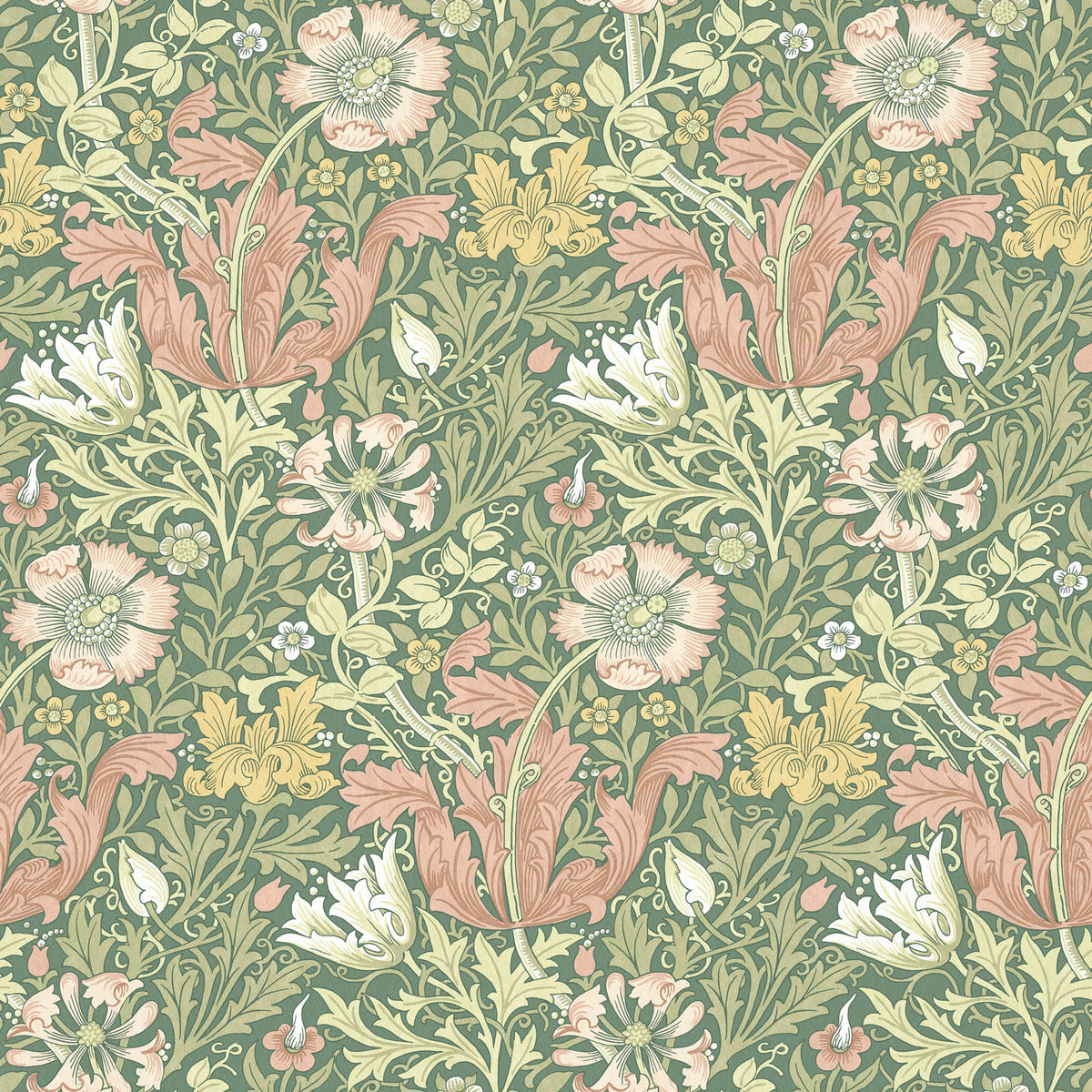 William Morris At Home Compton Velvet Fabric Apple