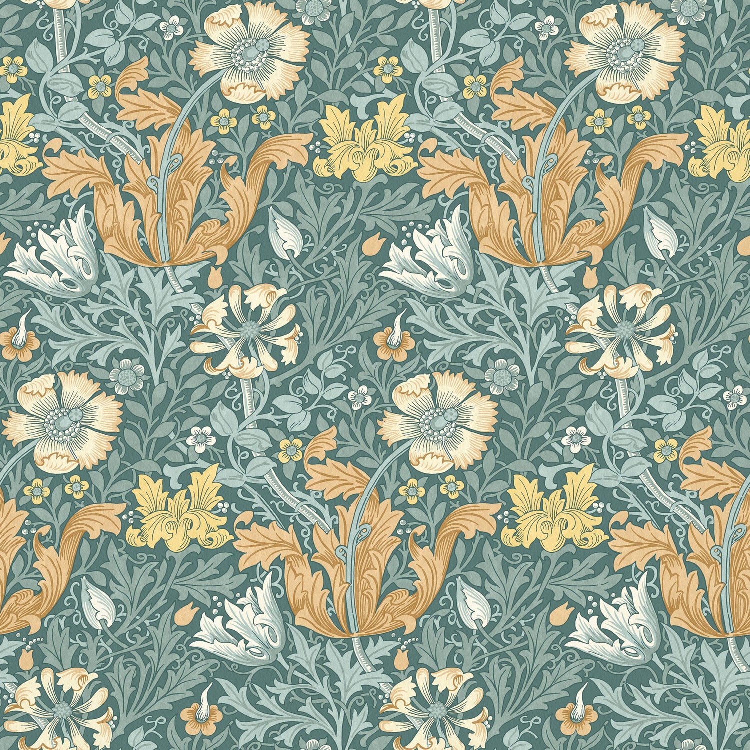 William Morris At Home Compton Velvet Fabric Bluebird
