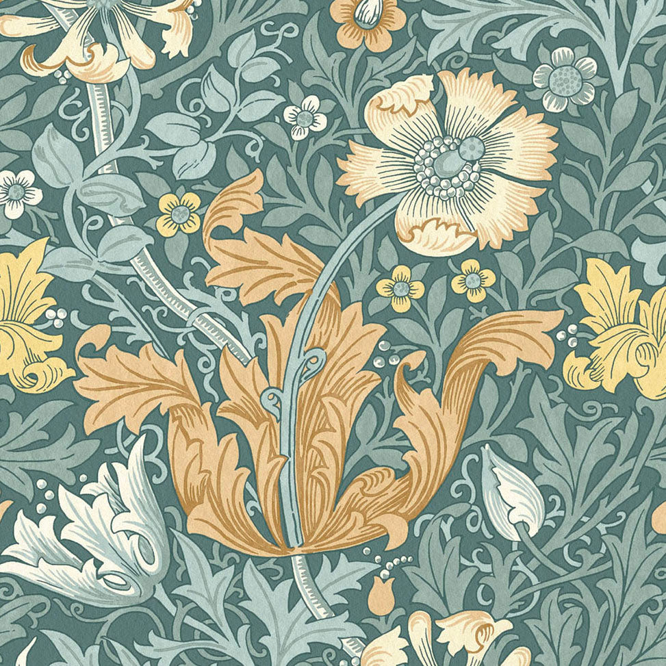 William Morris At Home Compton Velvet Fabric Bluebird