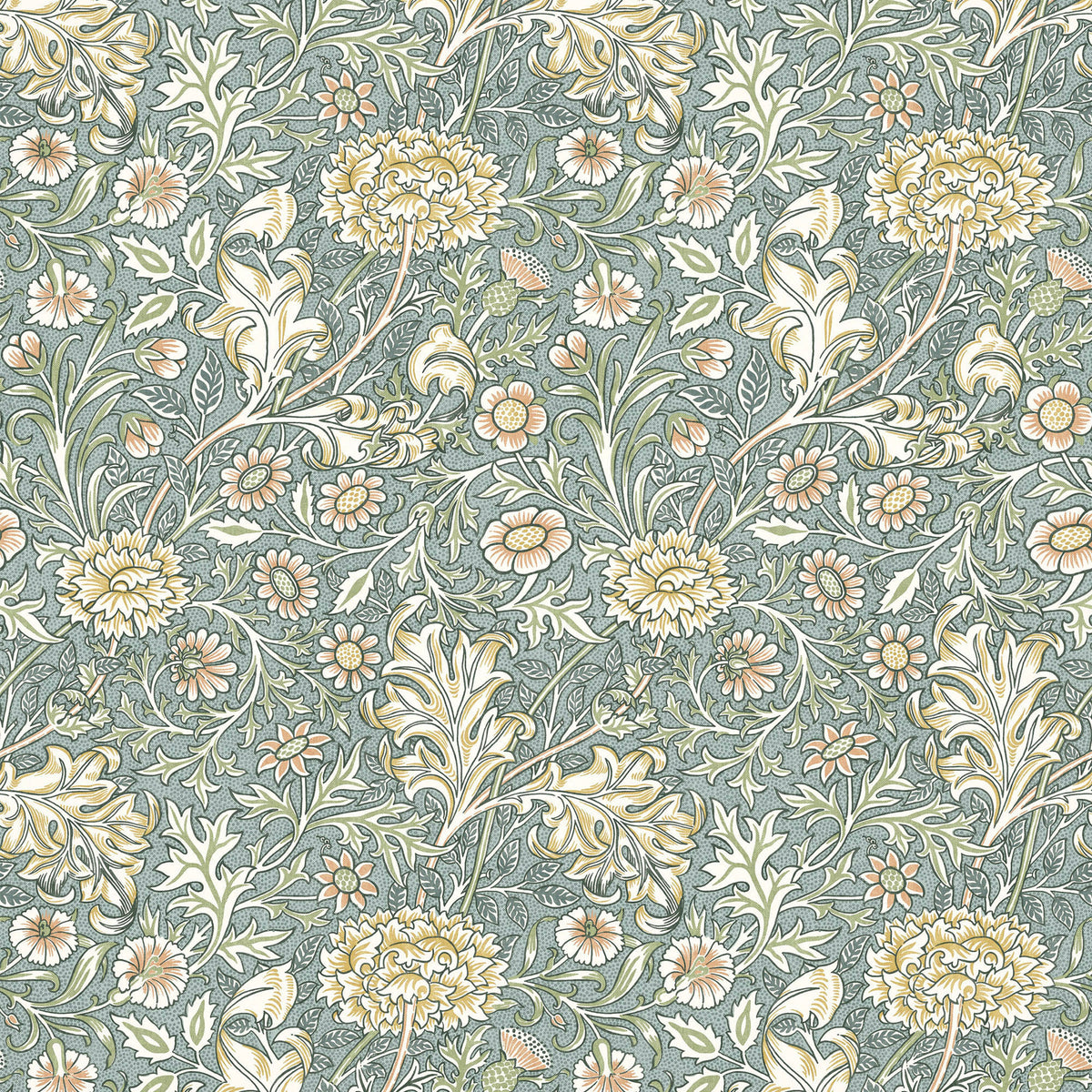 William Morris At Home Double Bough Fabric Bluebird