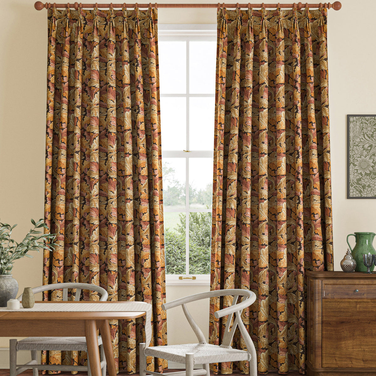 William Morris Acanthus Made to Measure Curtain Acorn