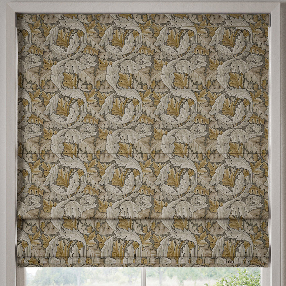 William Morris Acanthus Velvet Made to Measure Roman Blind Flint