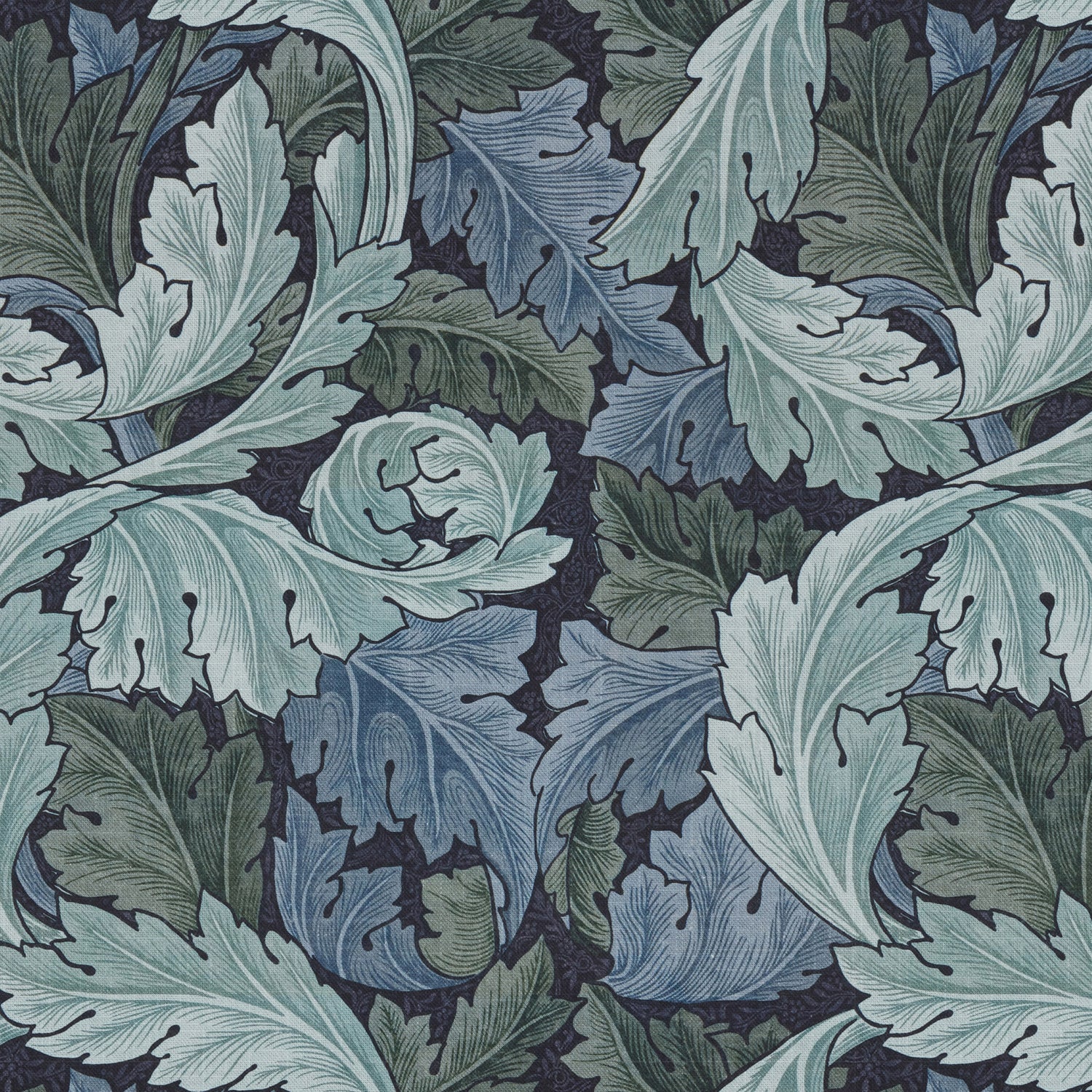 William Morris Acanthus Velvet Made to Measure Curtain Indigo