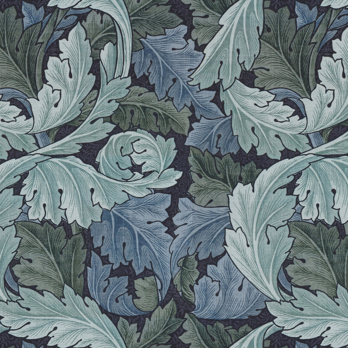 William Morris Acanthus Velvet Made to Measure Curtain Indigo