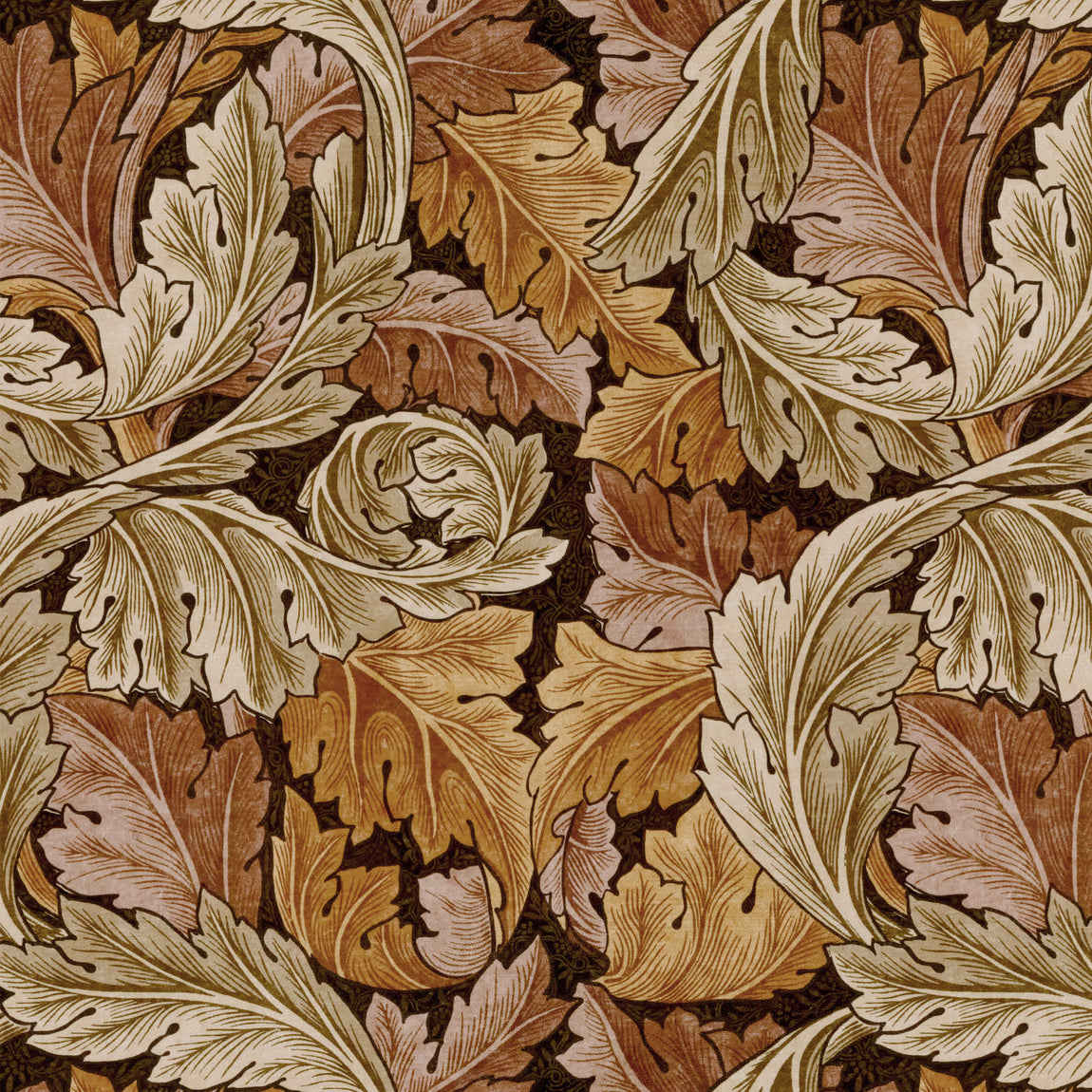 William Morris Acanthus Velvet Made to Measure Roman Blind Acorn