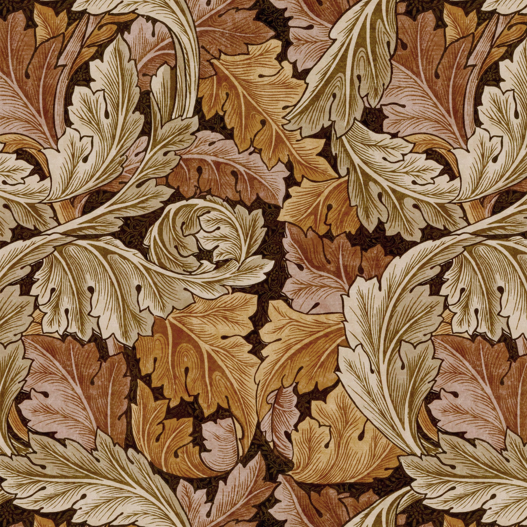 William Morris Acanthus Velvet Made to Measure Roman Blind Acorn
