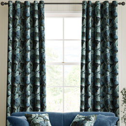 William Morris Acanthus Velvet Made to Measure Curtain Indigo