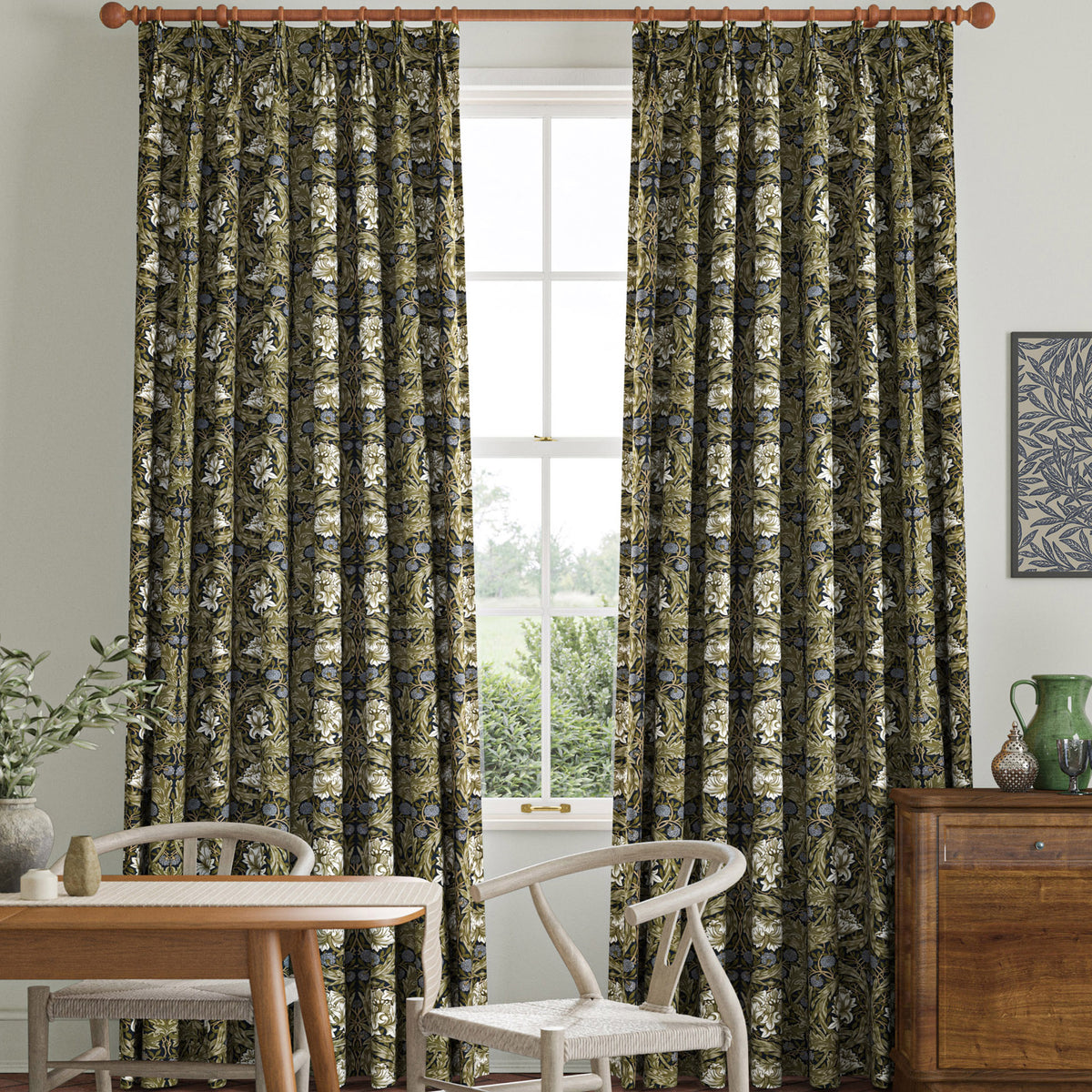 William Morris African Marigold Made to Measure Curtain Cornflower