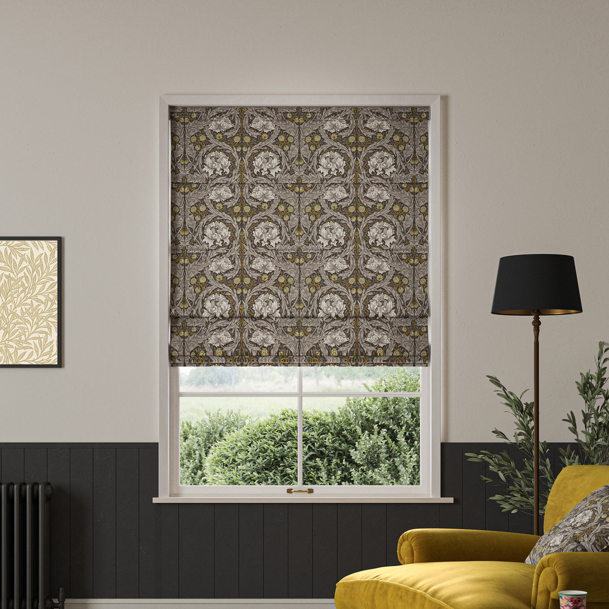 William Morris African Marigold Made to Measure Roman Blind Iron