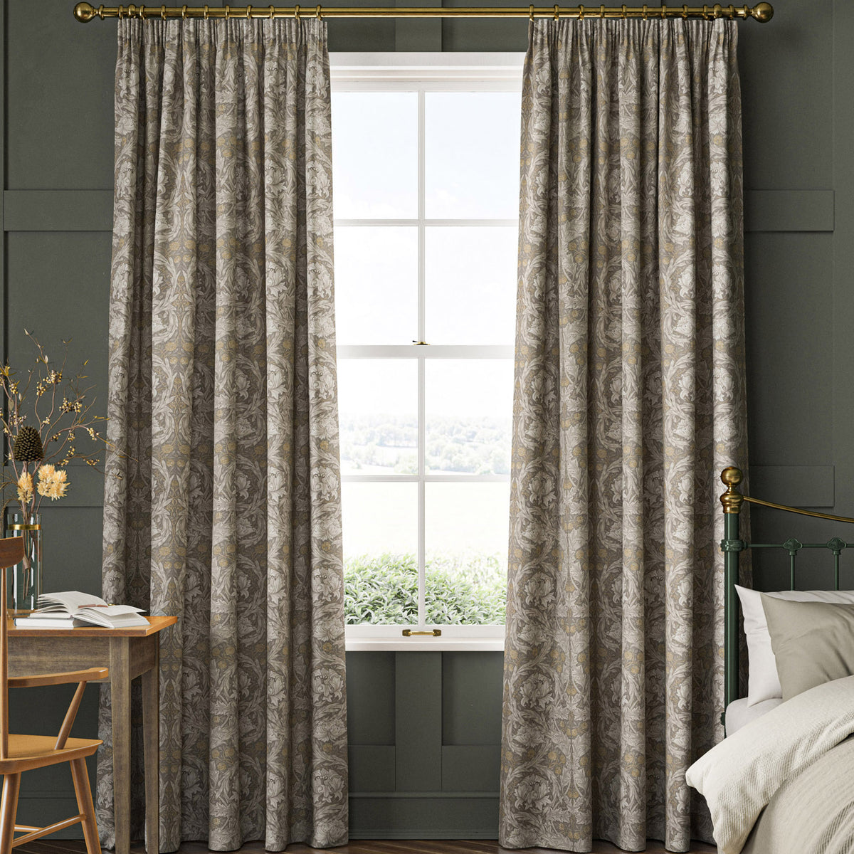 William Morris African Marigold Made to Measure Curtain Limestone