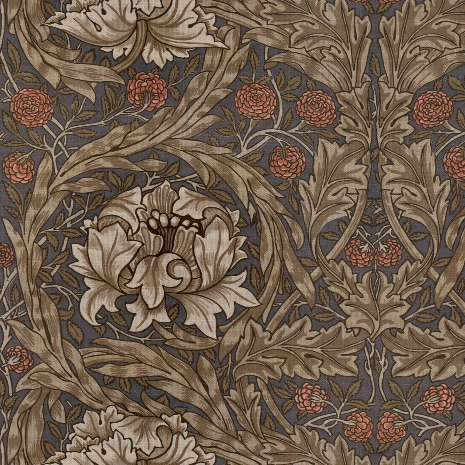 William Morris African Marigold Made to Measure Roman Blind Walnut
