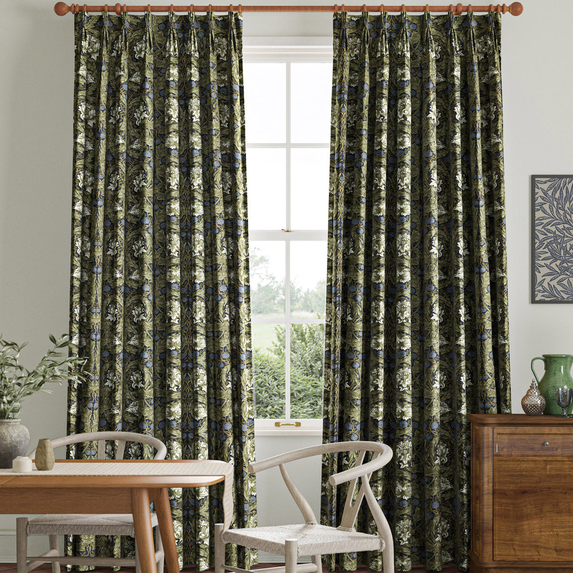 William Morris African Marigold Velvet Made to Measure Curtain Cornflower