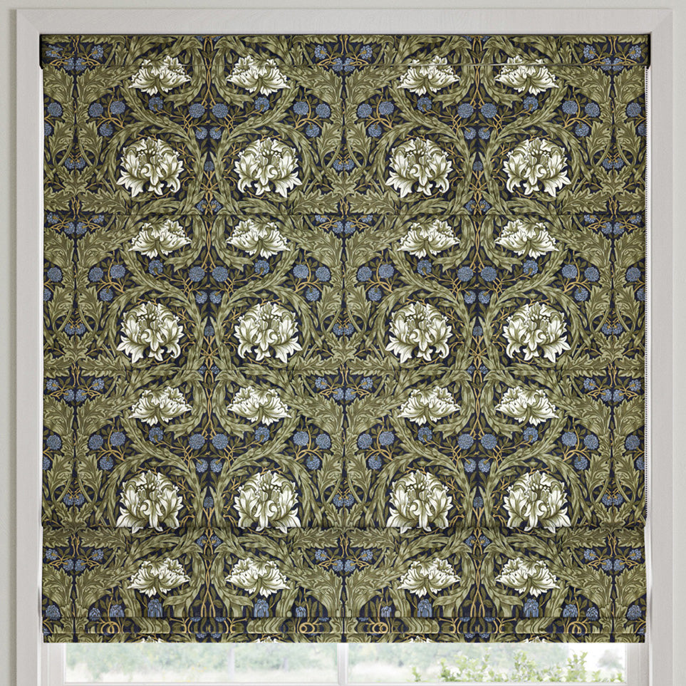 William Morris African Marigold Velvet Made to Measure Roman Blind Cornflower