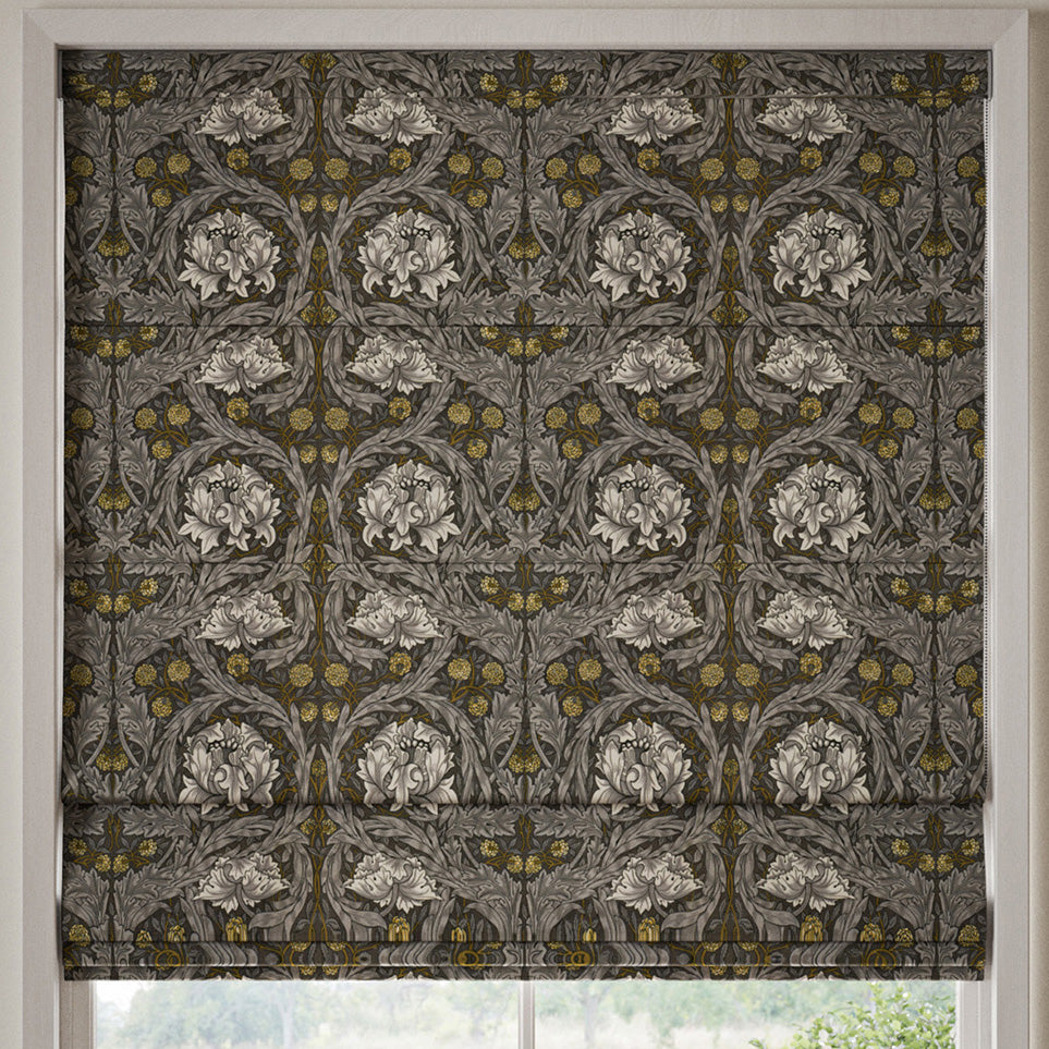 William Morris African Marigold Velvet Made to Measure Roman Blind Iron
