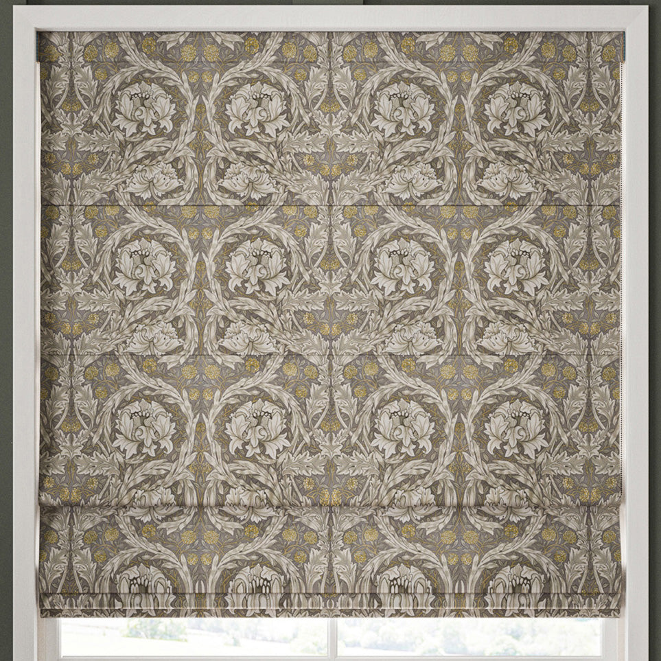 William Morris African Marigold Velvet Made to Measure Roman Blind Limestone