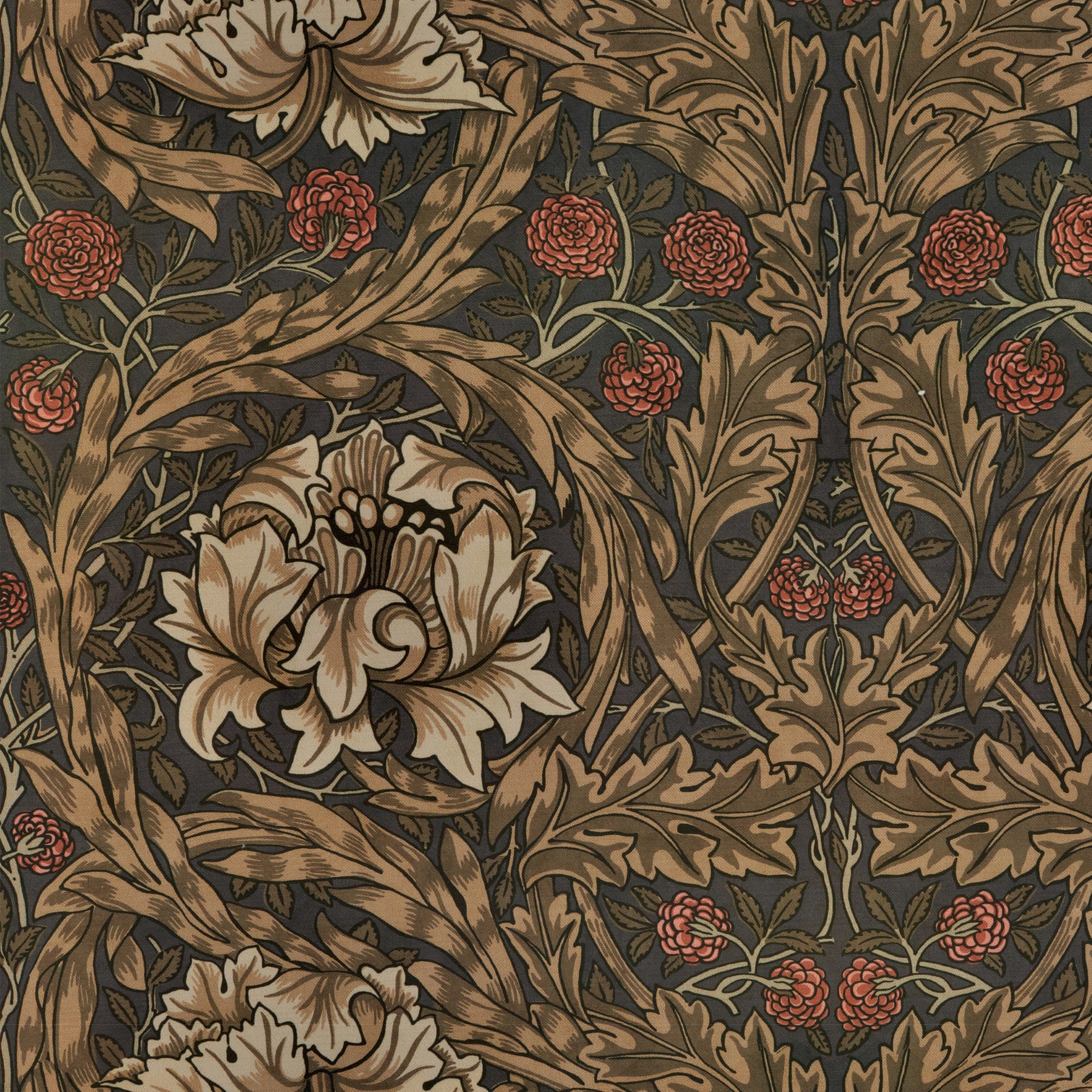 William Morris African Marigold Velvet Made to Measure Roman Blind Walnut