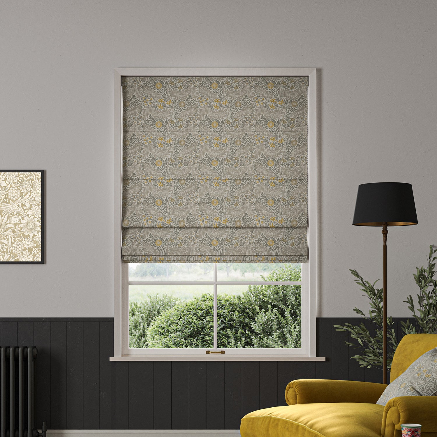 William Morris Larkspur Made to Measure Roman Blind Flint