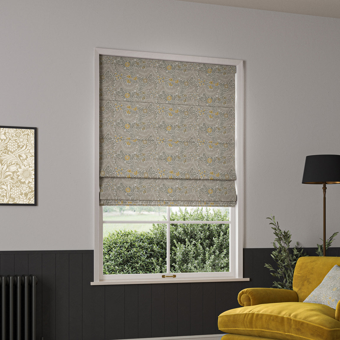 William Morris Larkspur Made to Measure Roman Blind Flint