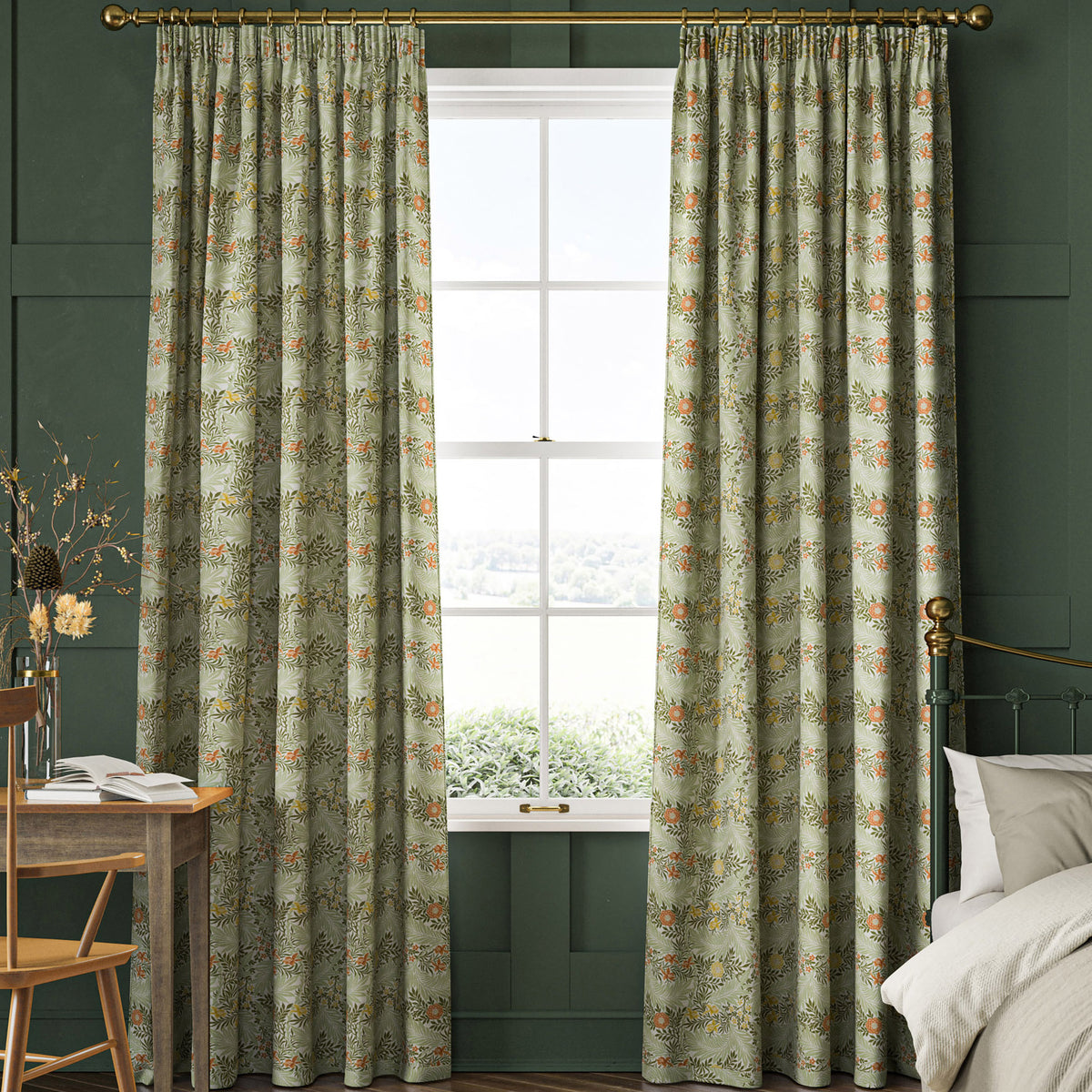 William Morris Larkspur Made to Measure Curtain Nettle