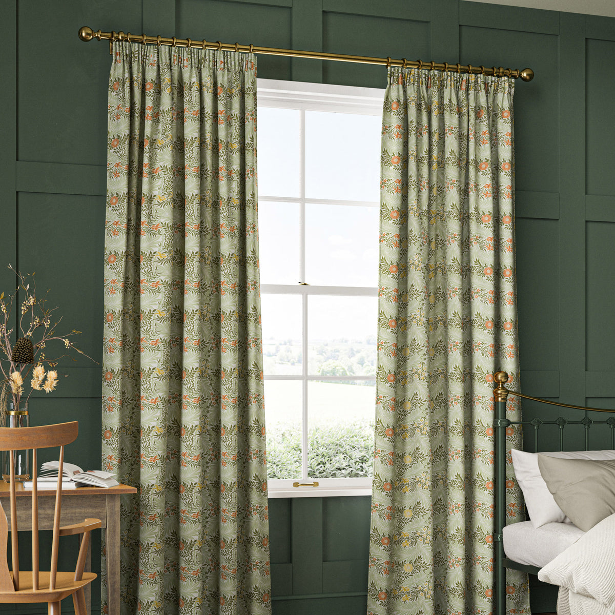 William Morris Larkspur Made to Measure Curtain Nettle