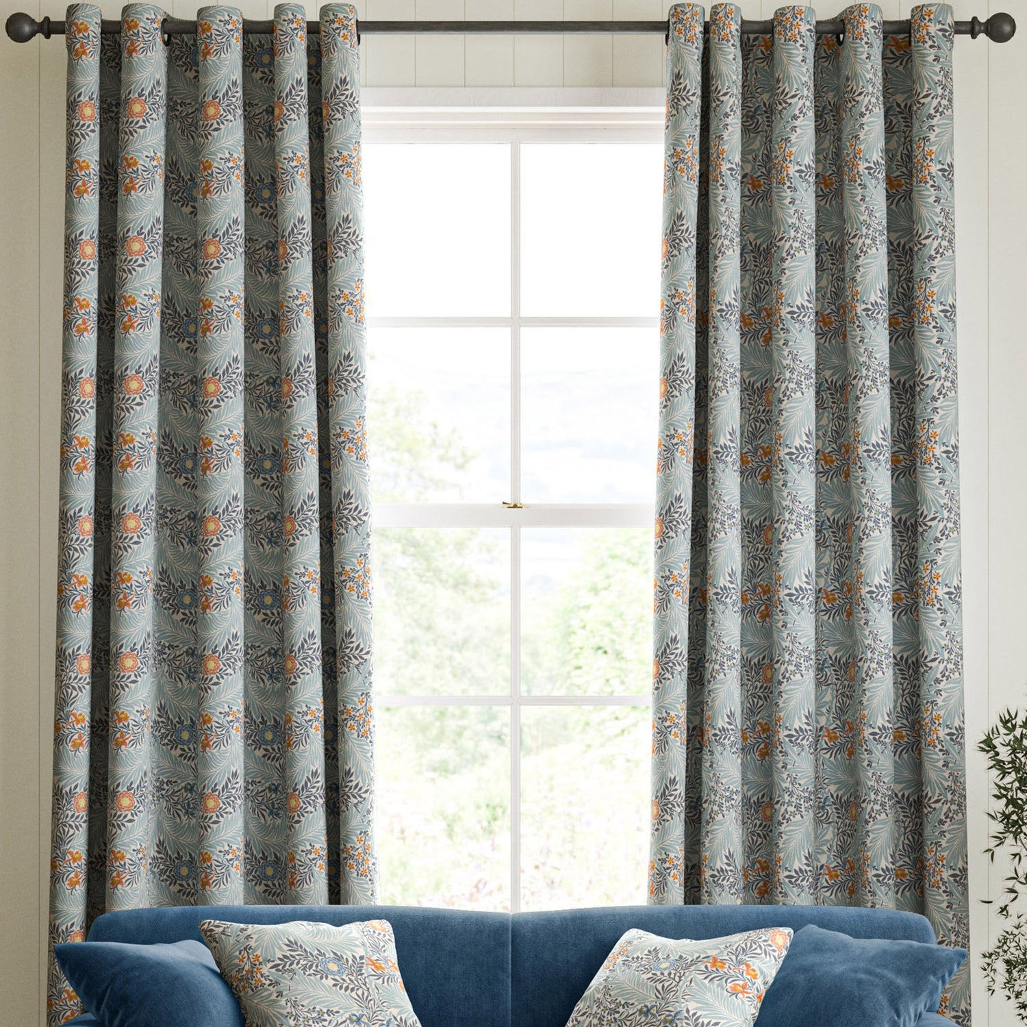 William Morris Larkspur Made to Measure Curtain Woad