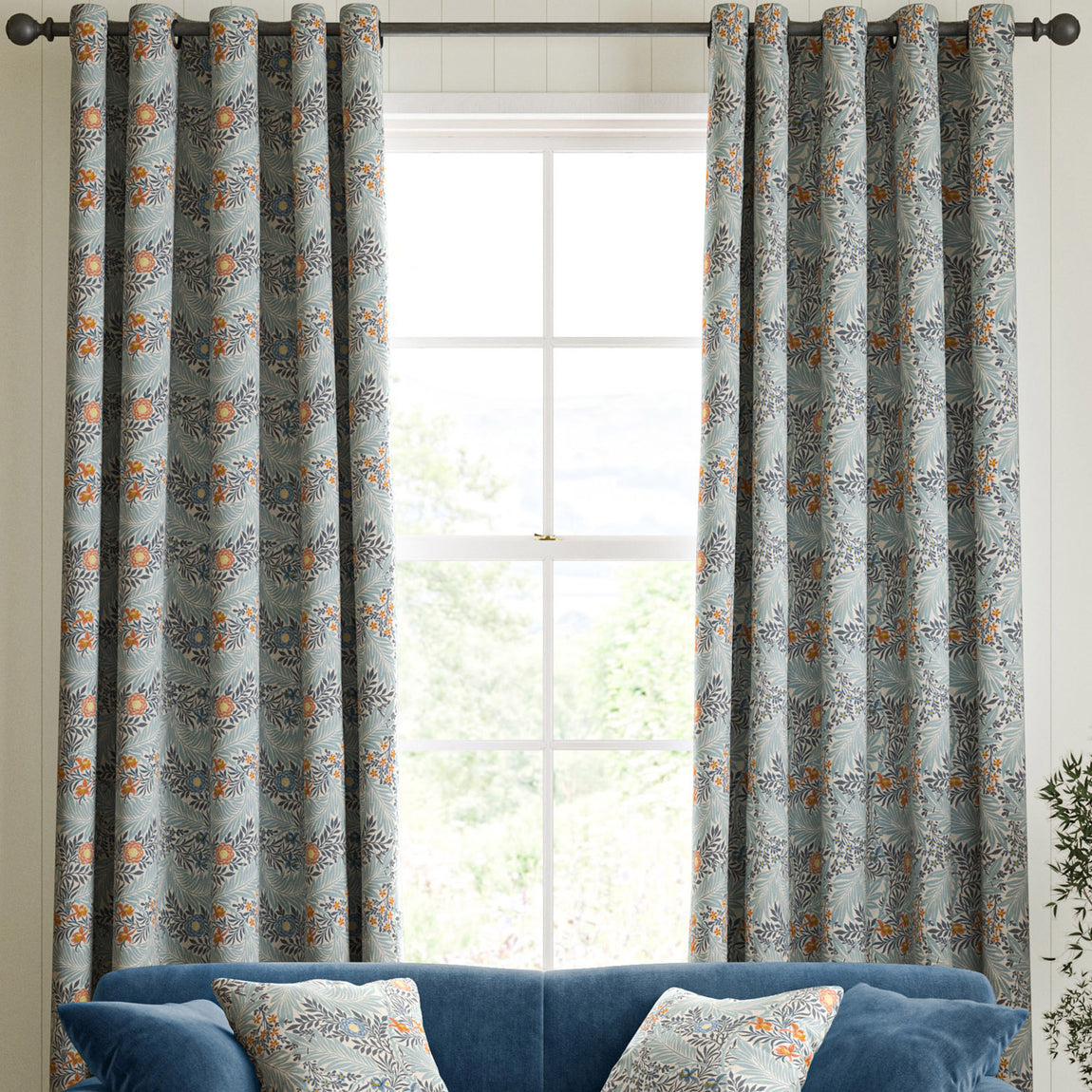 William Morris Larkspur Made to Measure Curtain Woad