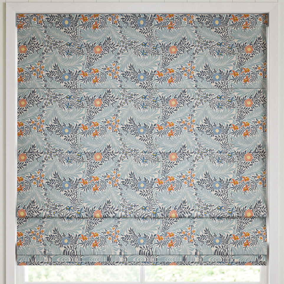 William Morris Larkspur Made to Measure Roman Blind Woad