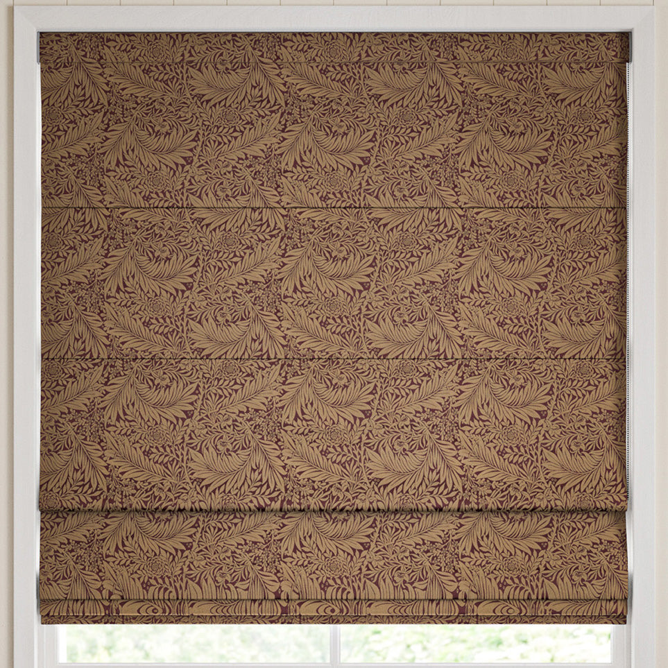 William Morris Larkspur Woven Made to Measure Roman Blind Berry