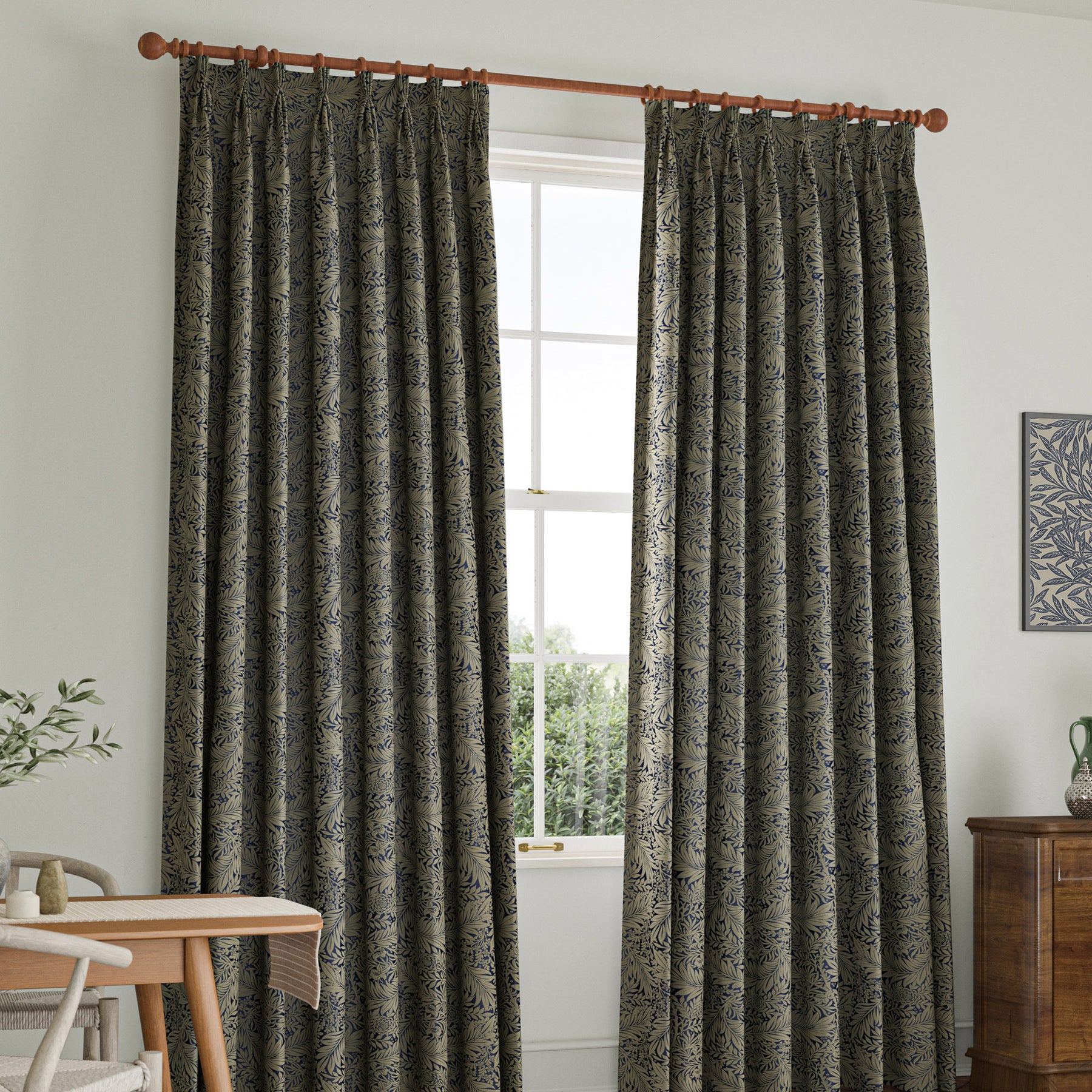 William Morris Larkspur Woven Made to Measure Curtain Indigo