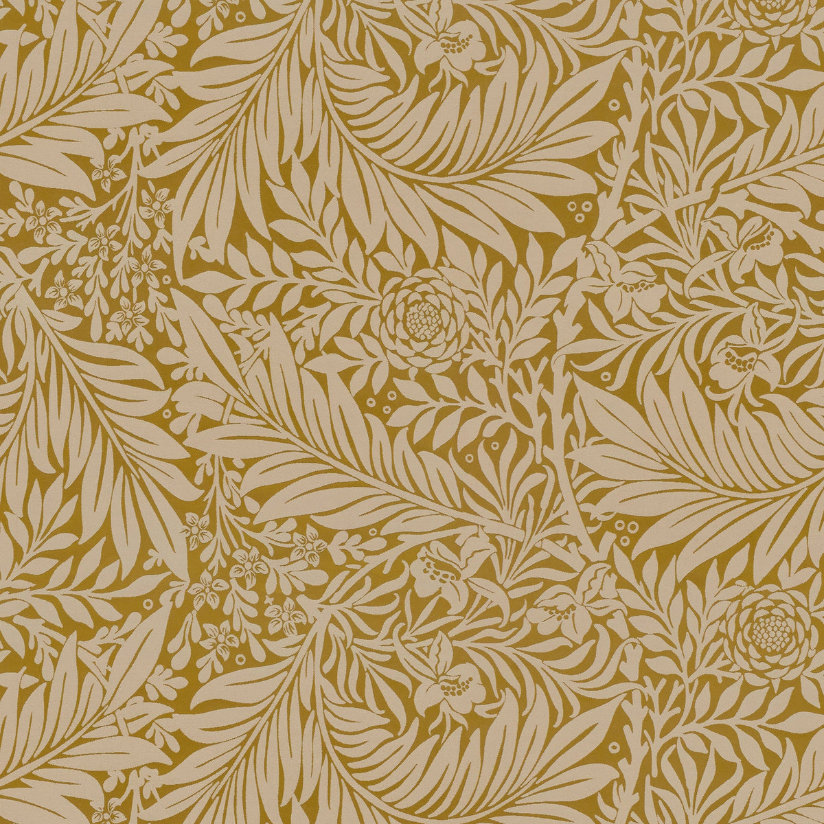 William Morris Larkspur Woven Made to Measure Roman Blind Ochre
