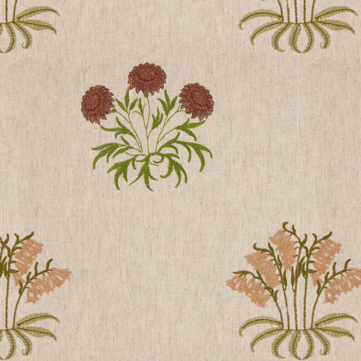William Morris Lily Flower Embroidery Made to Measure Curtain Madder