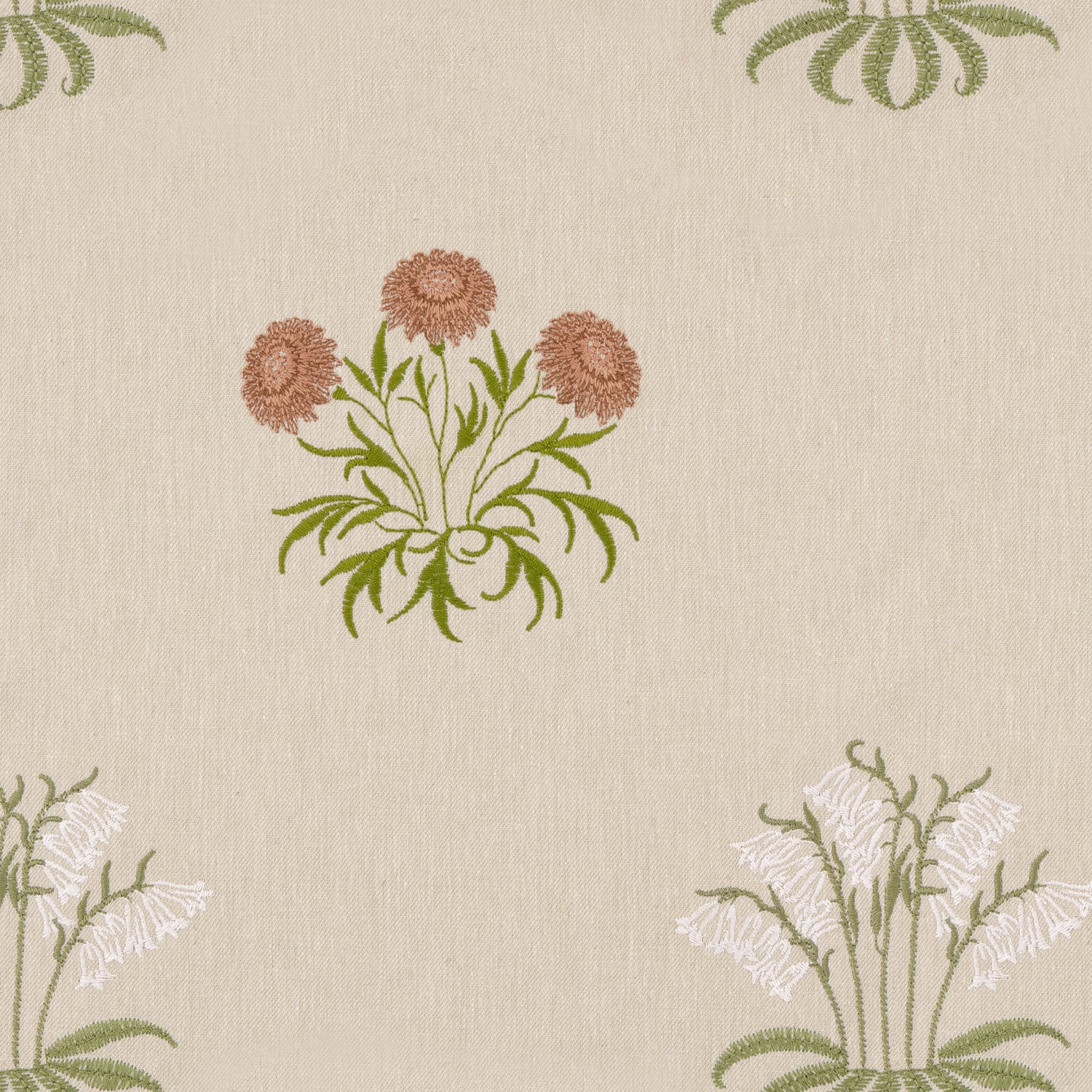 William Morris Lily Flower Embroidery Made to Measure Curtain Nettle