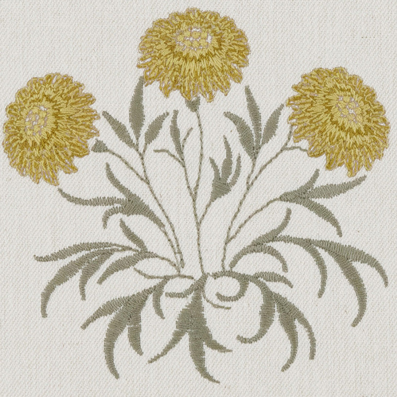 William Morris Lily Flower Embroidery Made to Measure Roman Blind Ochre