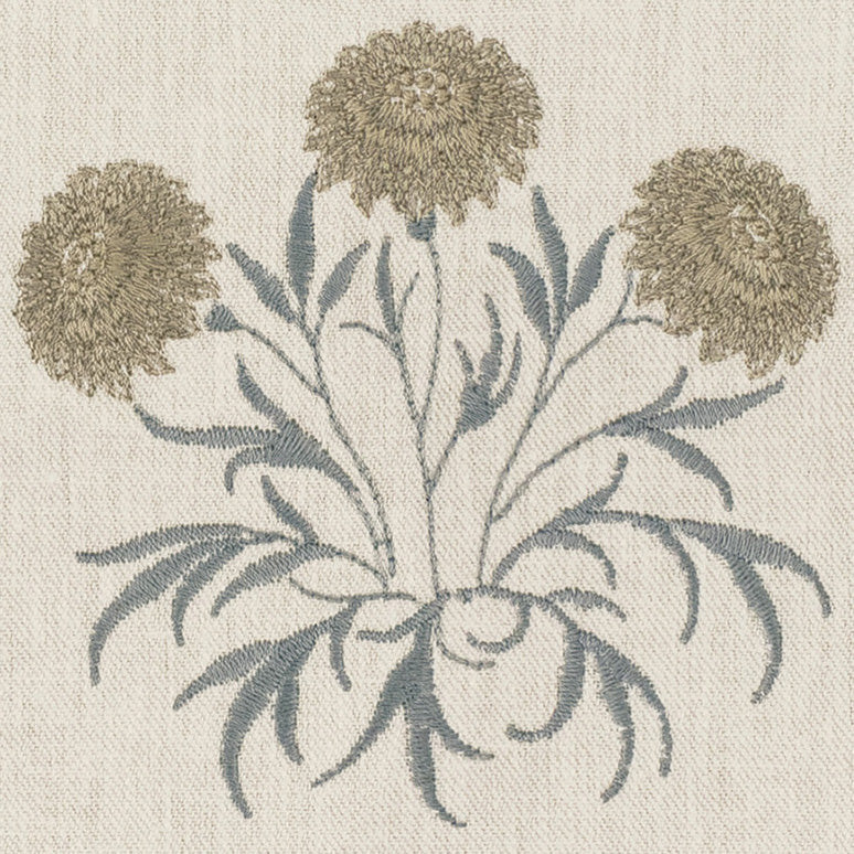William Morris Lily Flower Embroidery Made to Measure Curtain Woad