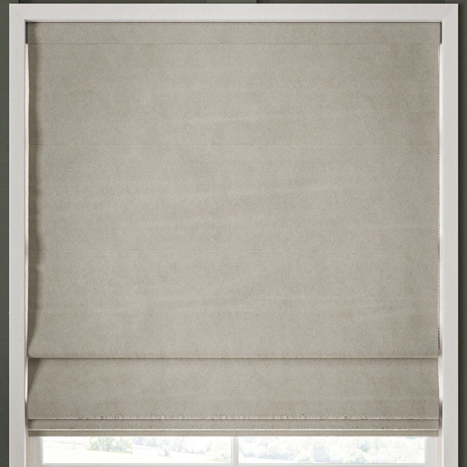 William Morris Lodden Embroidery Made to Measure Roman Blind Chalk