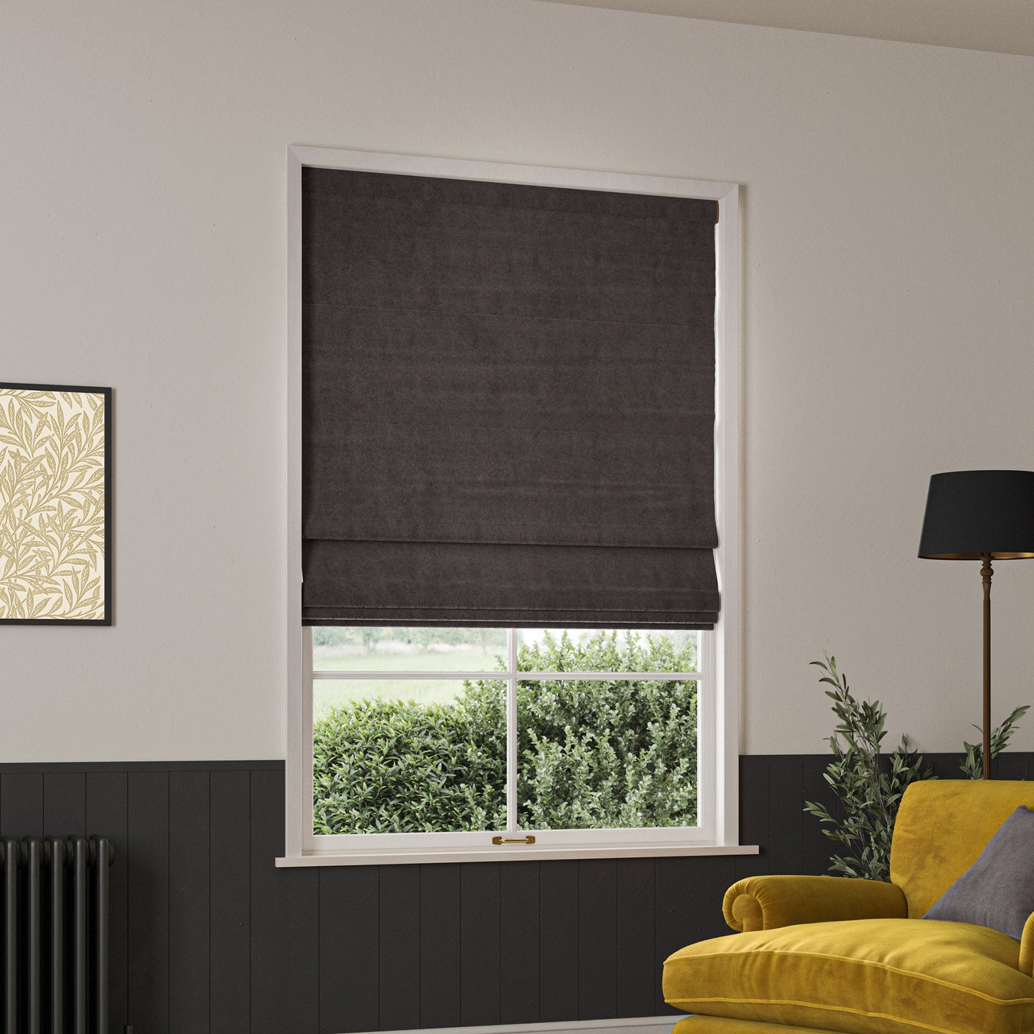 William Morris Lodden Embroidery Made to Measure Roman Blind Iron