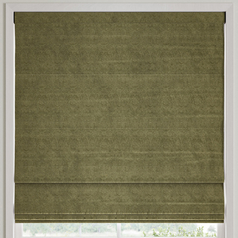 William Morris Lodden Embroidery Made to Measure Roman Blind Sage