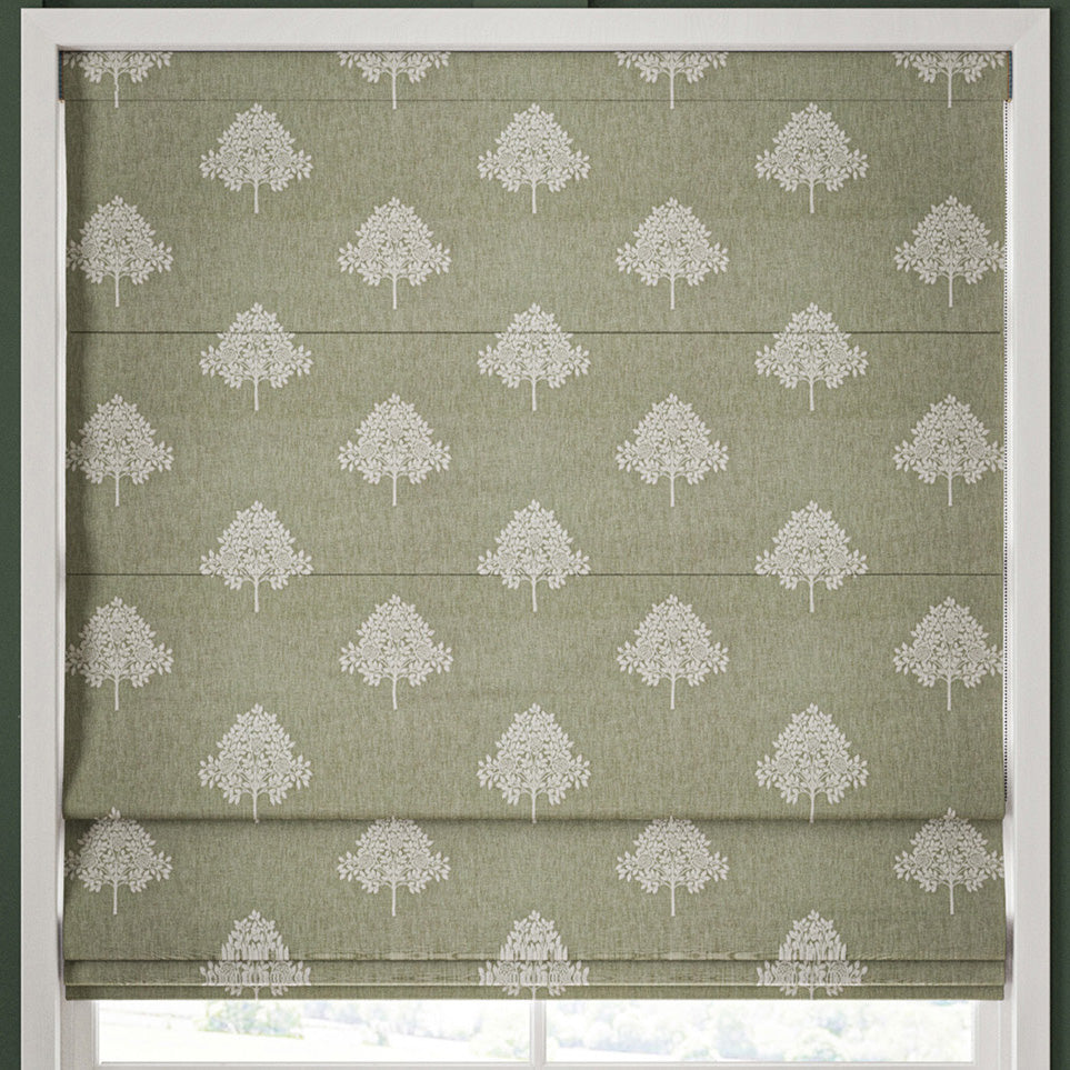 William Morris Marigold Tree Embroidery Made to Measure Roman Blind Nettle